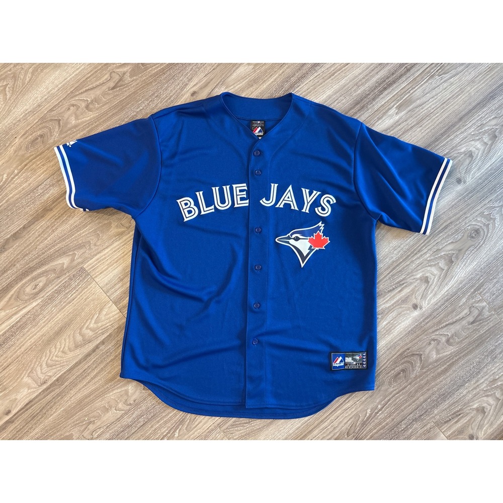 Vintage Majestic Toronto Blue Jays MLB Baseball Jersey Blue XL Made in USA